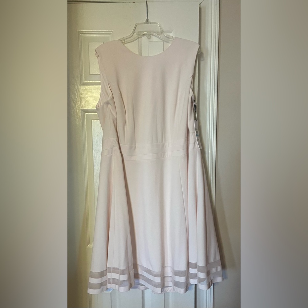 Calvin Klein 20W NWT Elegant Blushing Ivory Sleeveless Dress